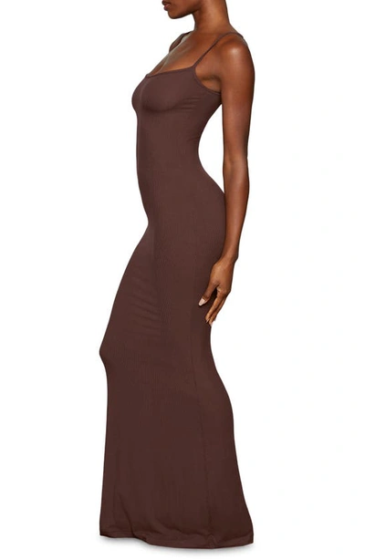 Shop Skims Soft Lounge Long Slipdress In Cocoa