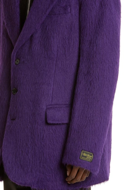 Shop Raf Simons Oversize Alpaca & Wool Blazer In Dark Purple 0057