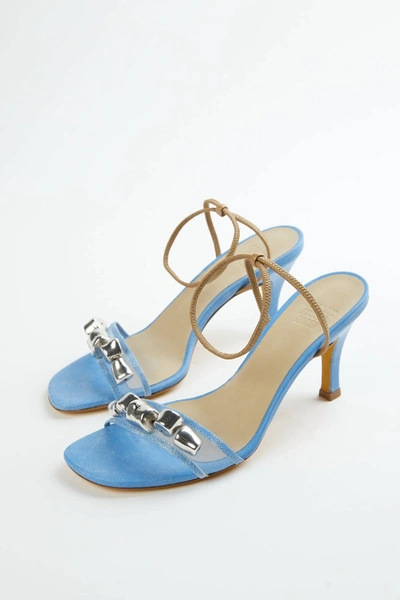 Shop Maryam Nassir Zadeh Paola Sandal In Stone Wash In Blue