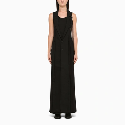 Shop Ann Demeulemeester | Black Wool Long Waistcoat
