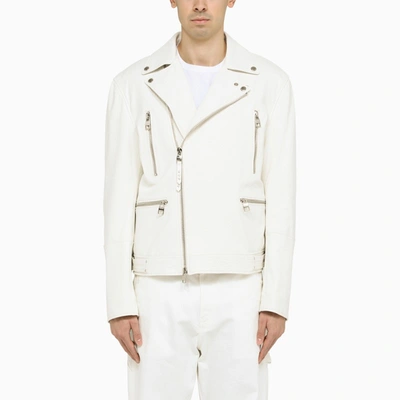 Shop Alexander Mcqueen | White Leather Jacket