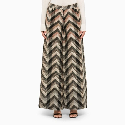 Shop Missoni | Wide Wool Trousers In Multicolor