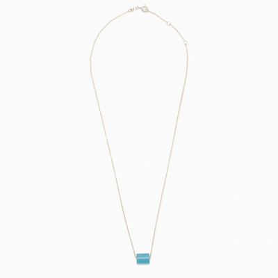 Shop Aliita Light Blue Pendant Necklace In Metal