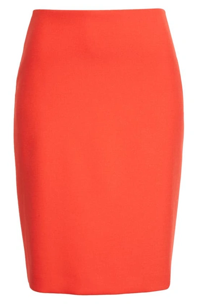 Hugo Boss Vikena Pencil Skirt In Burnt Red | ModeSens