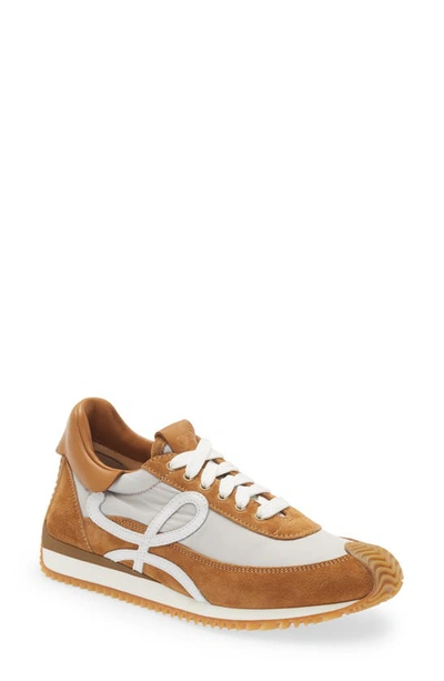 Shop Loewe Flow Runner Sneaker In Tan/ Grey