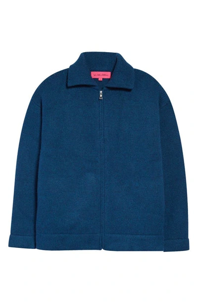 Shop The Elder Statesman Plait Gender Inclusive Cashmere Zip Jacket In Peacock