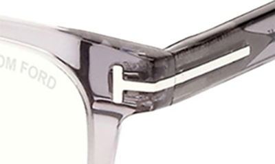 Shop Tom Ford 53mm Square Blue Light Blocking Glasses In Grey / Smoke