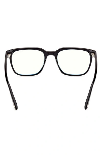 Shop Tom Ford 53mm Square Blue Light Blocking Glasses In Shiny Black