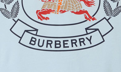 Shop Burberry Kids' Sidney Equestrian Knight Cotton Graphic Tee In Pale Blue
