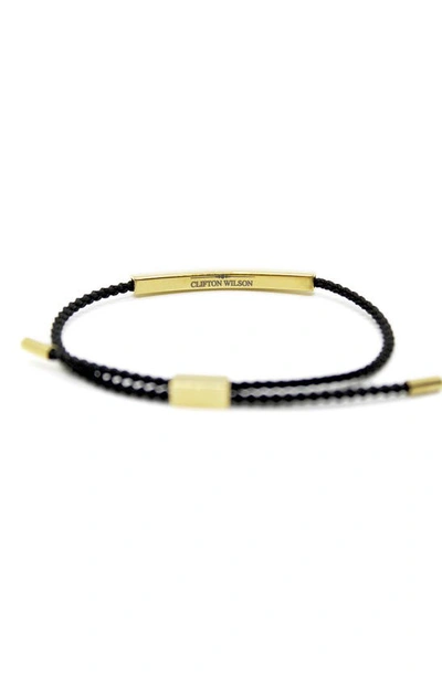 Clifton Wilson Braided Pull Through Bracelet In Black