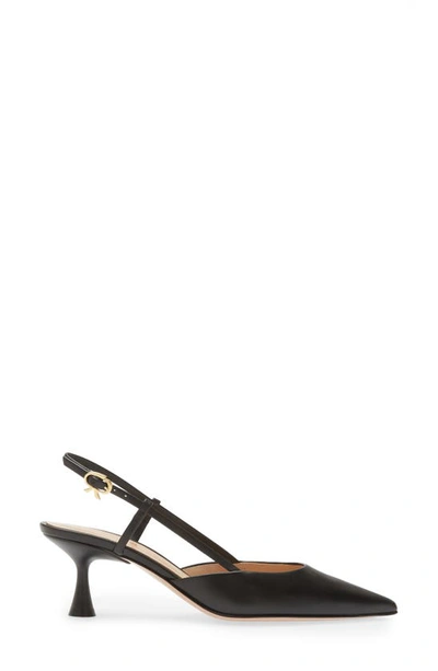 Shop Gianvito Rossi Kitten Heel Slingback Pointed Toe Pump In Black