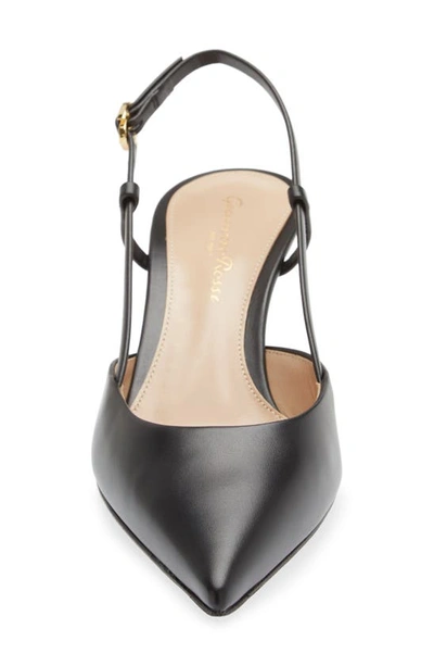 Shop Gianvito Rossi Kitten Heel Slingback Pointed Toe Pump In Black