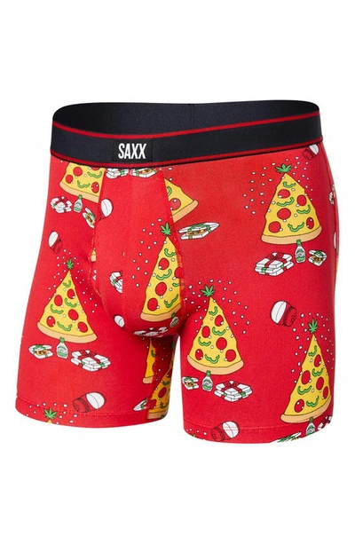 Shop Saxx Boxer Briefs In Pizza On Earth- Red