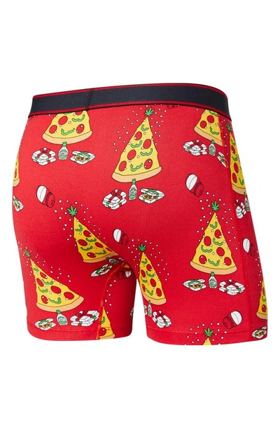 Shop Saxx Boxer Briefs In Pizza On Earth- Red