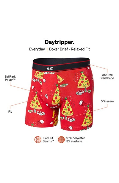 Shop Saxx Boxer Briefs In Pizza On Earth- Red