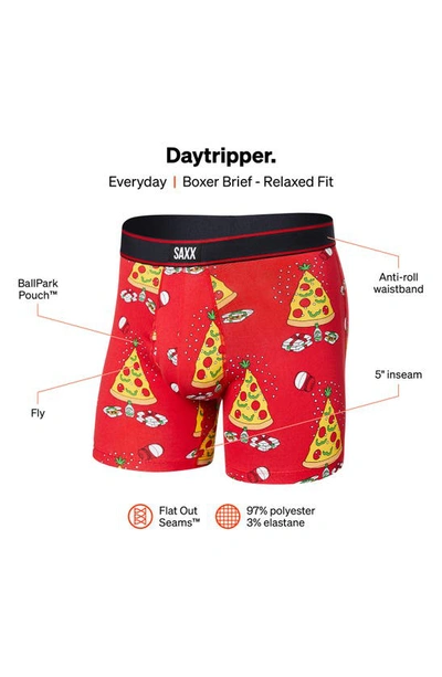 Saxx Boxer Briefs In Pizza On Earth- Red