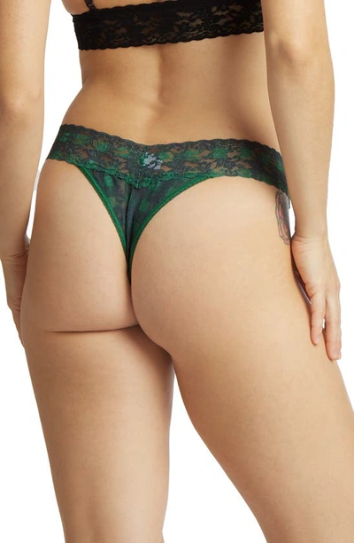 Shop Hanky Panky Print Lace Original Rise Thong In Chess
