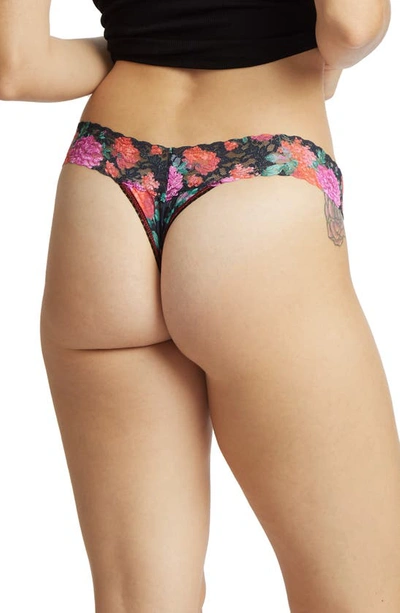 Shop Hanky Panky Print Lace Low Rise Thong In Autobiography