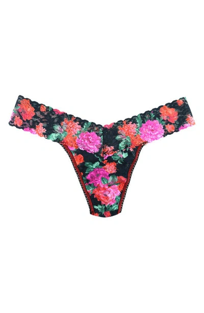 Shop Hanky Panky Print Lace Low Rise Thong In Autobiography