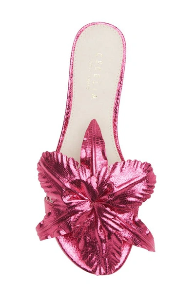 Shop Cecelia New York Lila Slide Sandal In Metallic Fuchsia