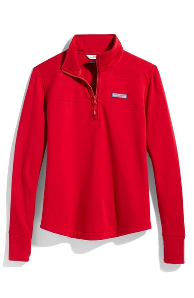 Shop Vineyard Vines Dreamcloth Relaxed Half Zip Sweatshirt In Red Velvet