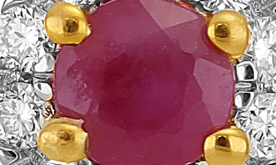 Bony Levy Ruby & Diamond Stud Earrings In 18k Yellow Gold