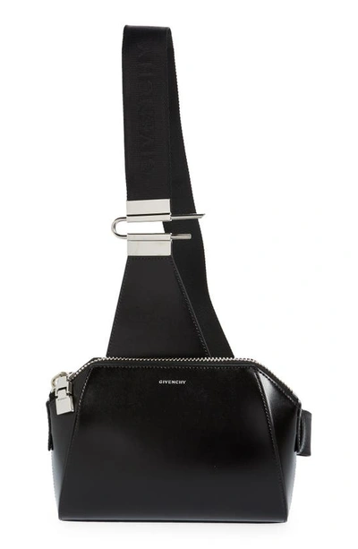 Shop Givenchy Small Antigona Leather Crossbody Bag In 001-black
