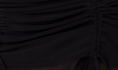 Edikted Indigo Ruched Mesh Miniskirt In Black