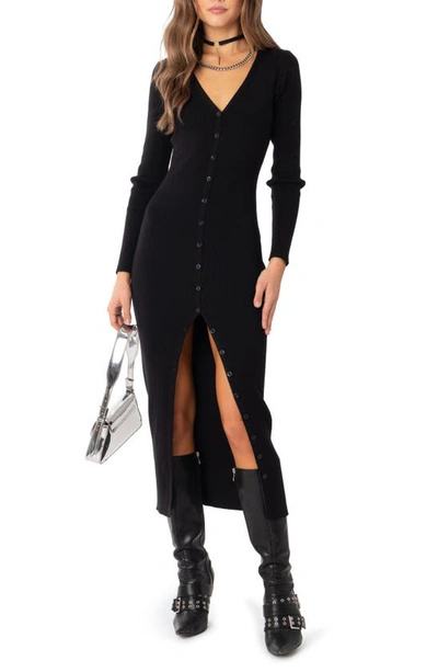 EDIKTED EDIKTED JAZLYN LONG SLEEVE RIB SWEATER DRESS 