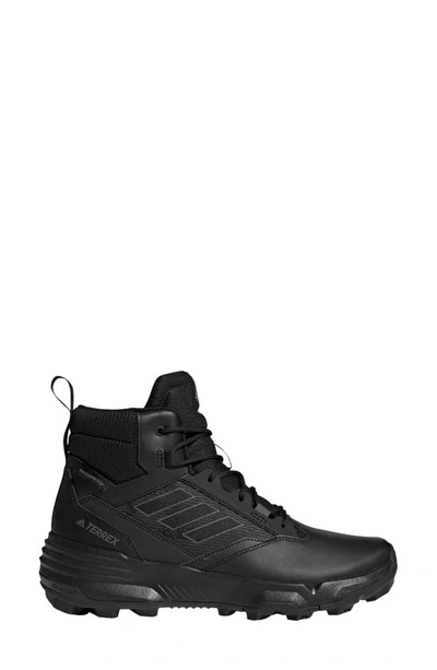 Shop Adidas Originals Unity Rain.rdy Waterproof Mid Hiking Boot In Black/ Grey/ Grey