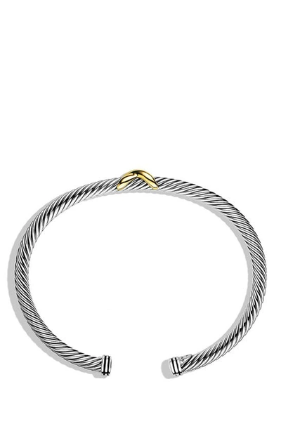 Shop David Yurman 'x' Bracelet With Gold In Silver/ Gold