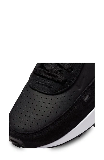 Shop Nike Waffle One Leather Sneaker In Black/ White/ Black