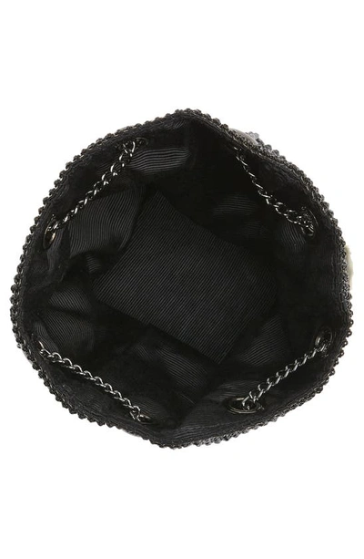 Shop Whiting & Davis Mesh Bucket Bag In Black Crystal