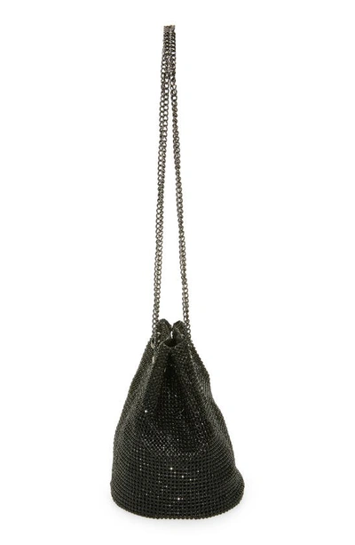Shop Whiting & Davis Mesh Bucket Bag In Black Crystal