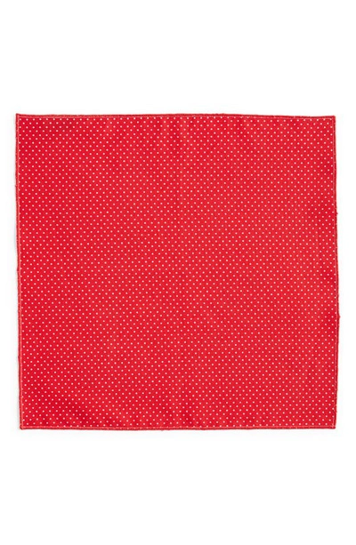 Clifton Wilson Dot Cotton Pocket Square In Red