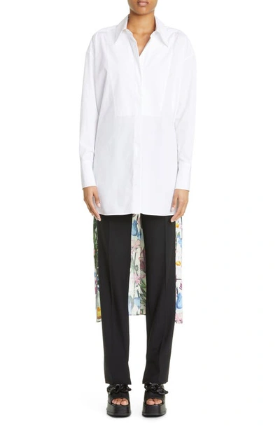 Stella Mccartney Button-front Floral Cape Shirt In Multicolor