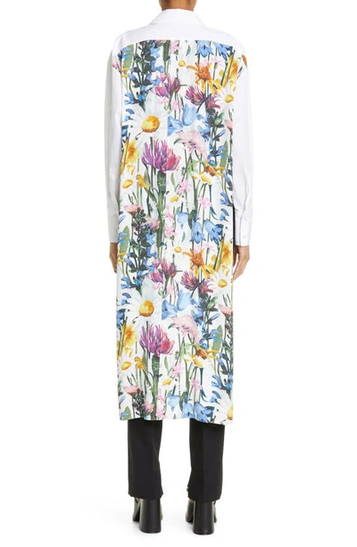 Stella Mccartney Button-front Floral Cape Shirt In Multicolor