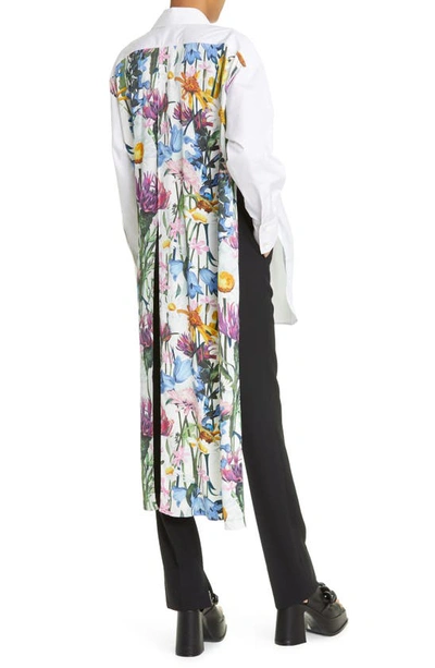 Stella Mccartney Button-front Floral Cape Shirt In Multicolor