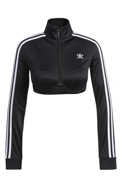 Shop Adidas Originals X Jeremy Scott Crop Track Jacket In Black