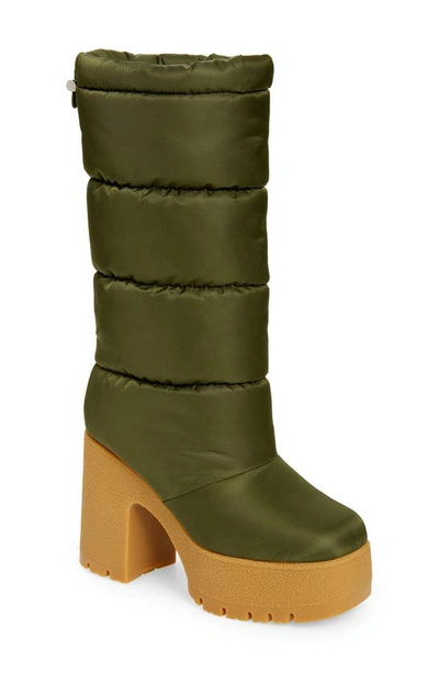 Shop Jeffrey Campbell Snow Doubt Platform Winter Boot In Khaki Honey