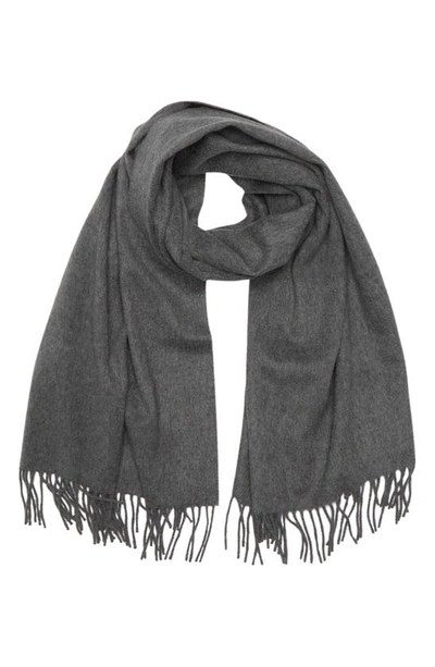 Shop Amicale Cashmere Woven Wrap In Grey