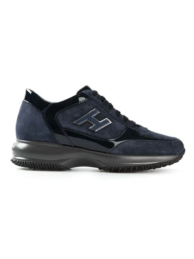 Hogan Interactive In Blue Suede And Patent Leather