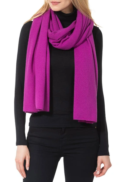 Shop Amicale Cashmere Travel Wrap Scarf In Purple