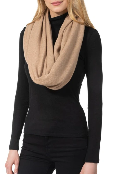 Shop Amicale Cashmere Travel Wrap Scarf In Camel