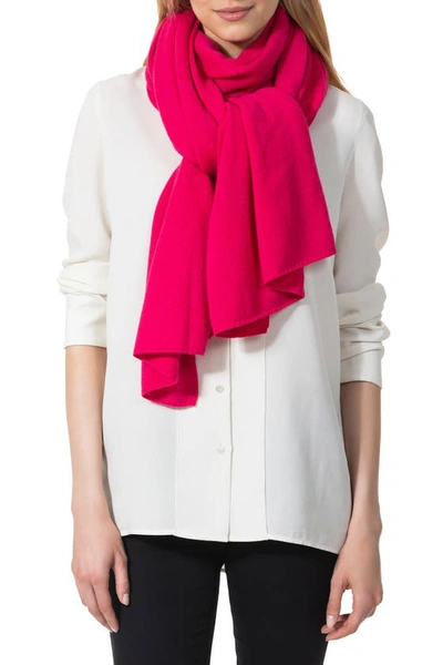 Shop Amicale Cashmere Travel Wrap Scarf In Bright Pink