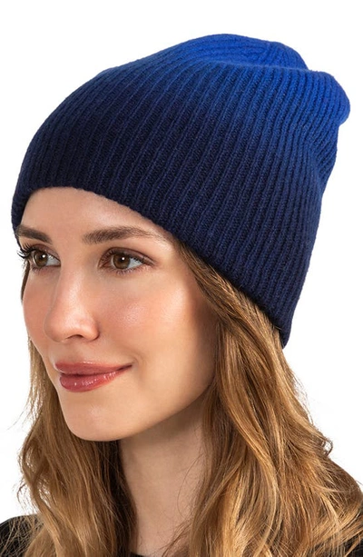 Shop Amicale Dip Dye Cashmere Beanie In Navy