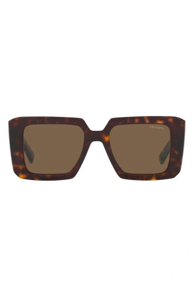 Shop Prada 51mm Square Sunglasses In Tortoise