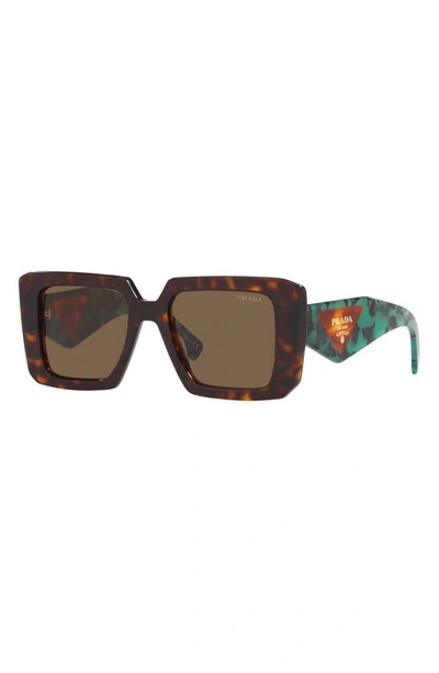 Shop Prada 51mm Square Sunglasses In Tortoise