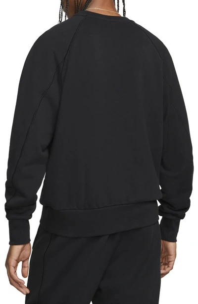 Shop Nike Air Graphic Crewneck Sweatshirt In Black/ White