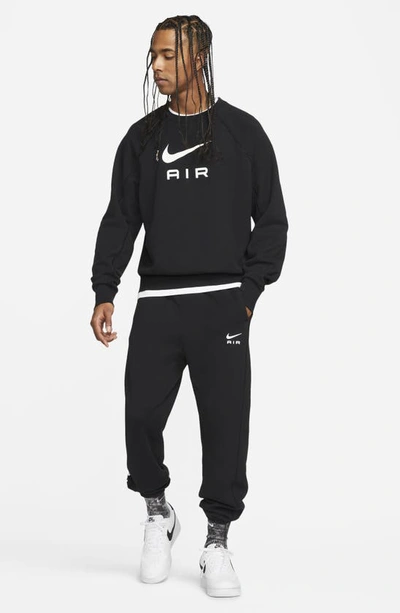 Shop Nike Air Graphic Crewneck Sweatshirt In Black/ White